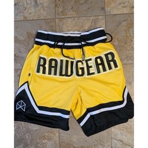 Rawgear Shorts Basketball Elastic Waist Drawstring Yellow&Black Raw Gear Mens S